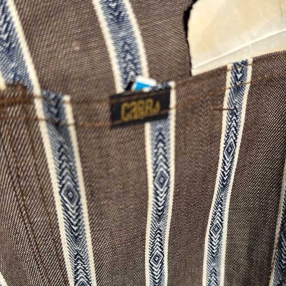 NOS Unisex To Die For 1960s Striped Jeans Capers Flare Bottom Button Front - Picture 7 of 11